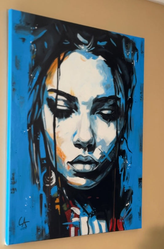 Portrait Bleu 100×80 cm
