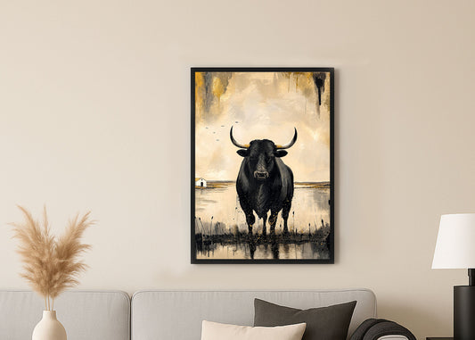 Taureau de Camargue 70 x 50 cm