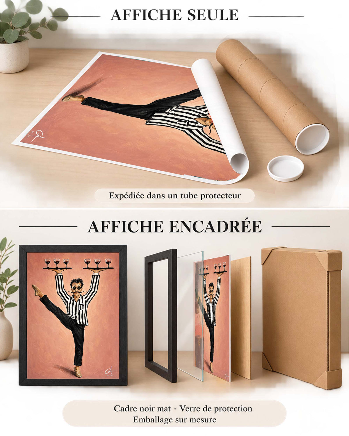 Le Serveur Parisien 70 × 50 cm
