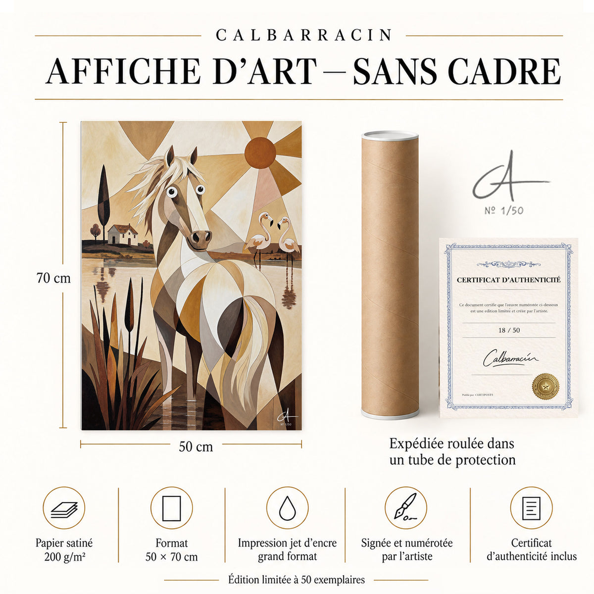 Crin de Camargue 50 x 70 cm
