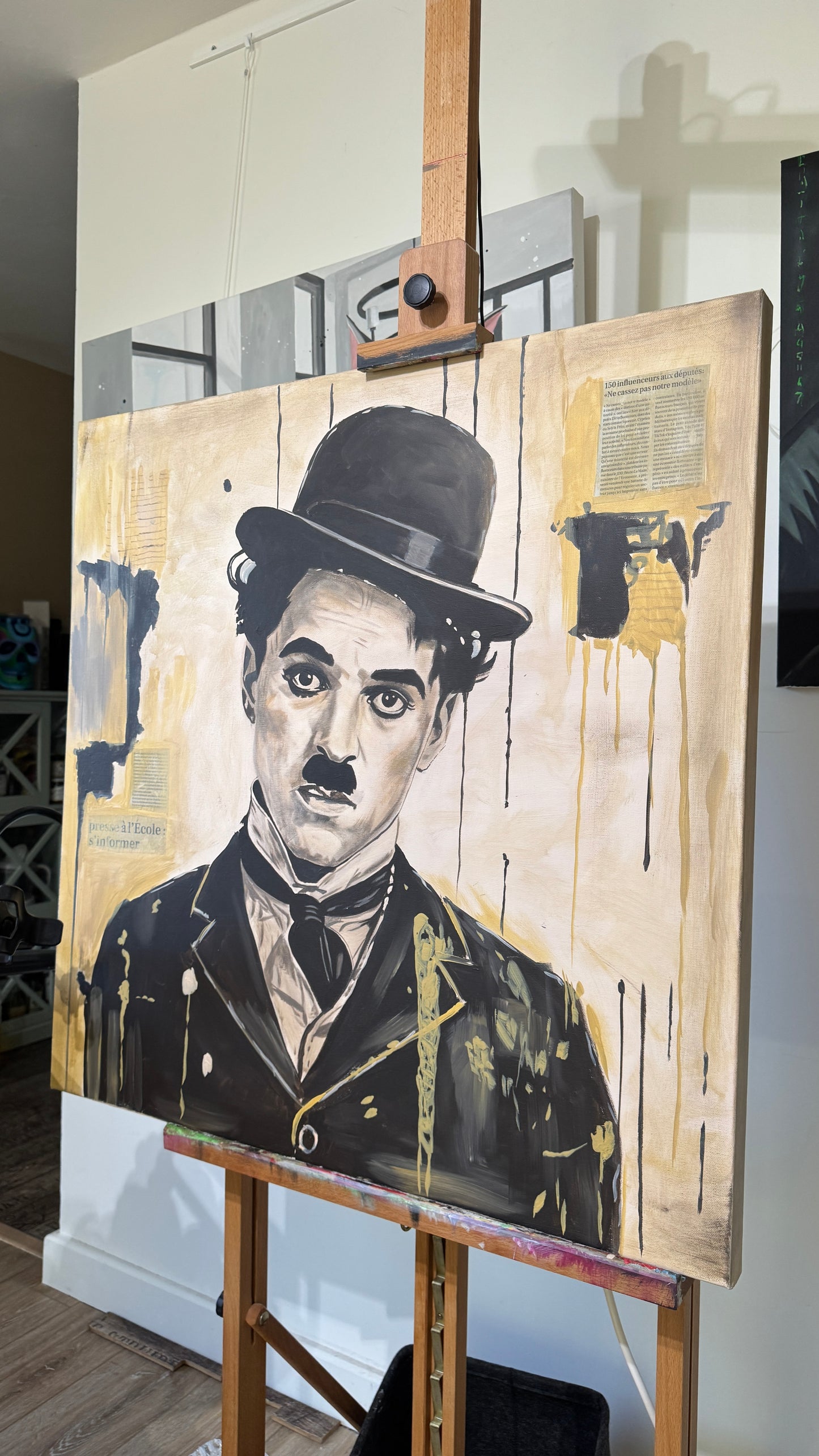 Portrait Chaplin 80 x 80 cm