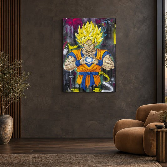 Peinture originale — Super Saiyan Urban Street 100 x 73cm — Calbarracin — présentation B