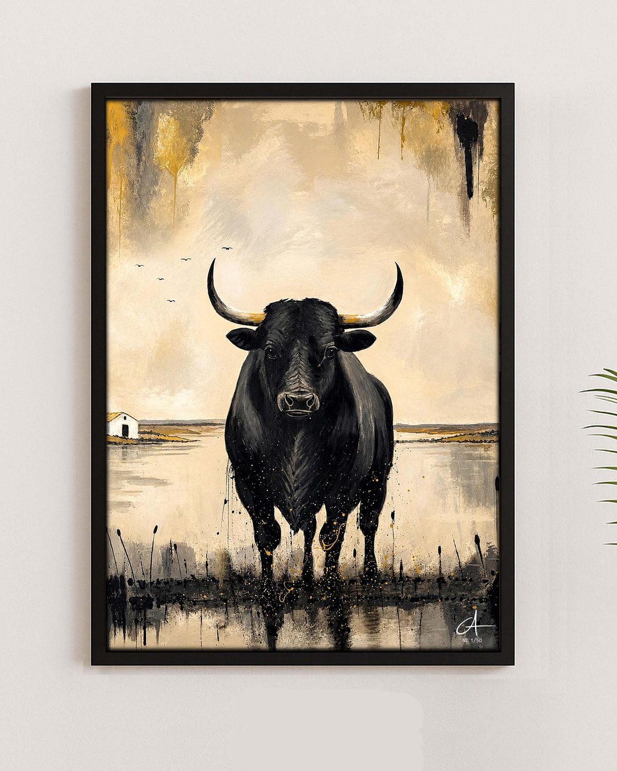 Taureau de Camargue 70 x 50 cm