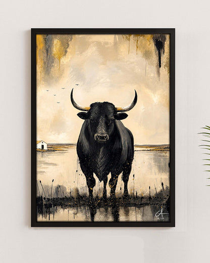Taureau de Camargue 70 x 50 cm