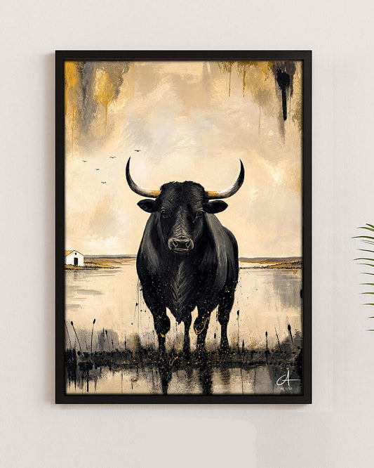 Taureau de Camargue 70 x 50 cm