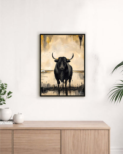 Taureau de Camargue 70 x 50 cm