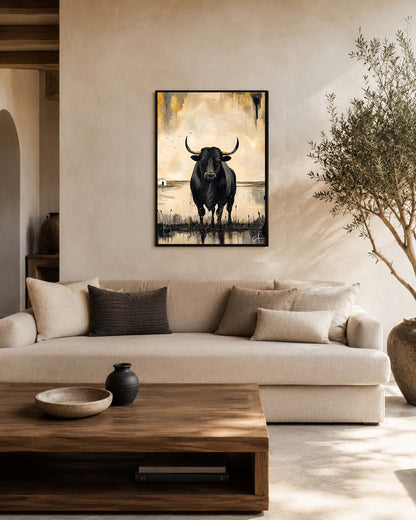 Taureau de Camargue 70 x 50 cm