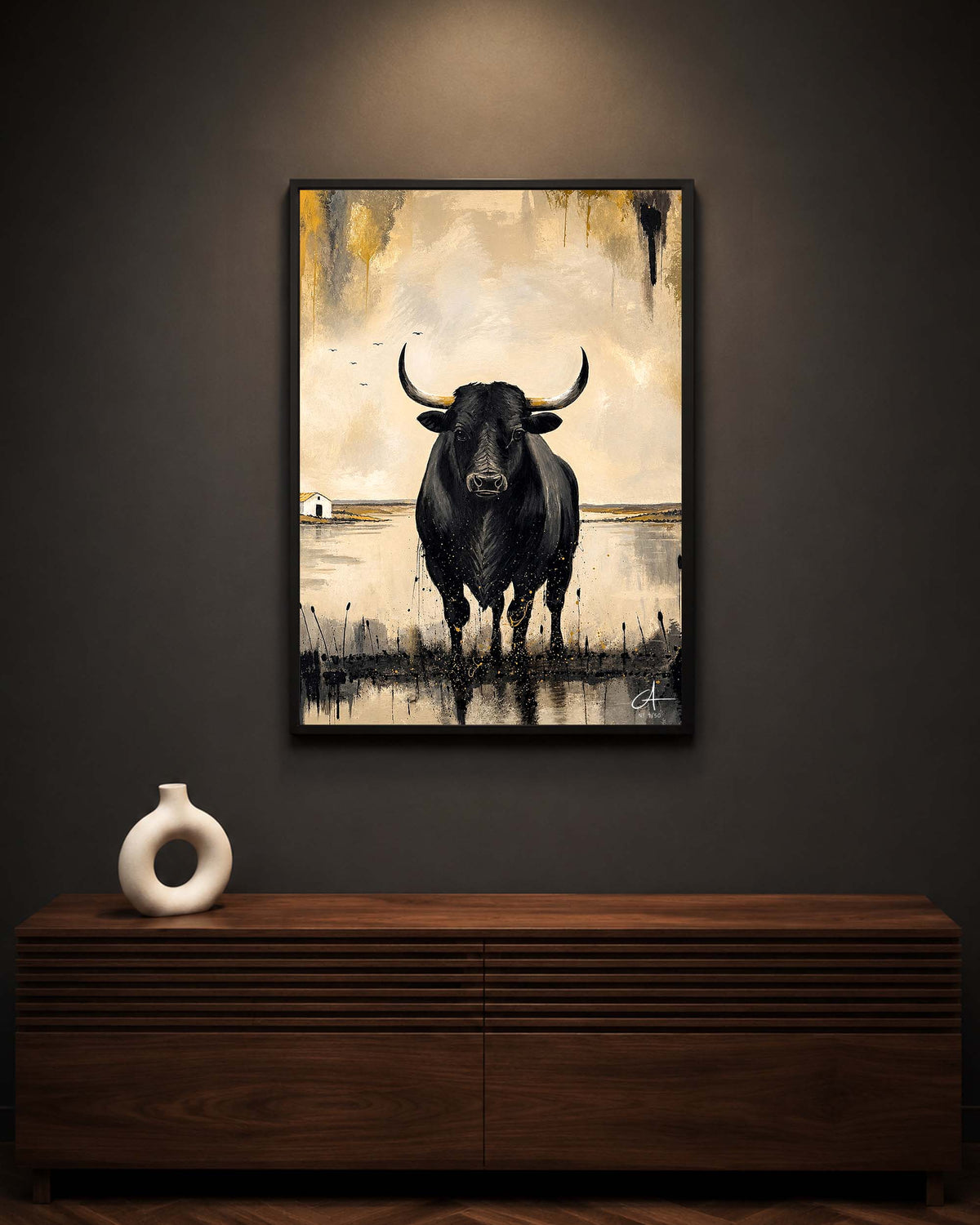 Taureau de Camargue 70 x 50 cm