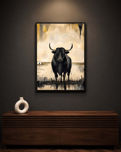 Taureau de Camargue 70 x 50 cm