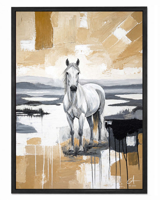 Cheval de Camargue 70 x 50 cm