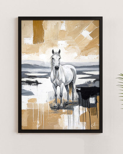Cheval de Camargue 70 x 50 cm