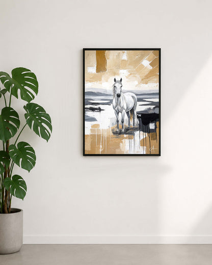 Cheval de Camargue 70 x 50 cm