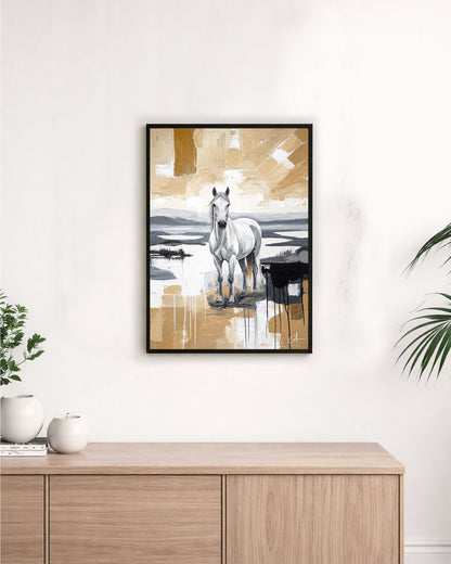 Cheval de Camargue 70 x 50 cm