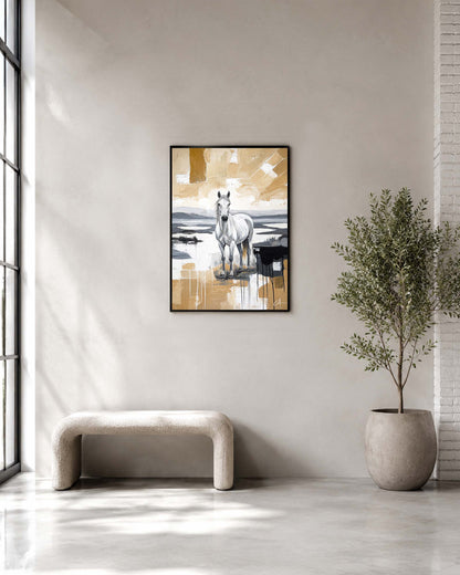 Cheval de Camargue 70 x 50 cm