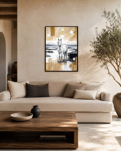 Cheval de Camargue 70 x 50 cm