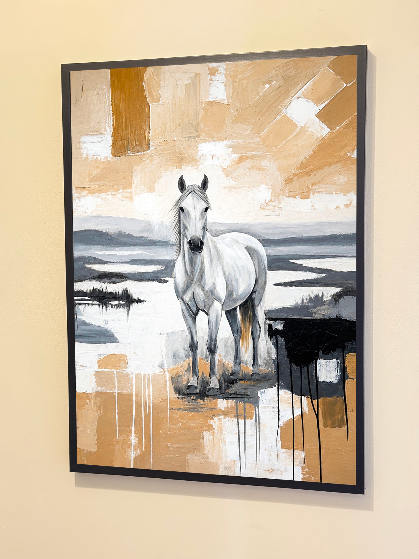 Cheval de Camargue 70 x 50 cm