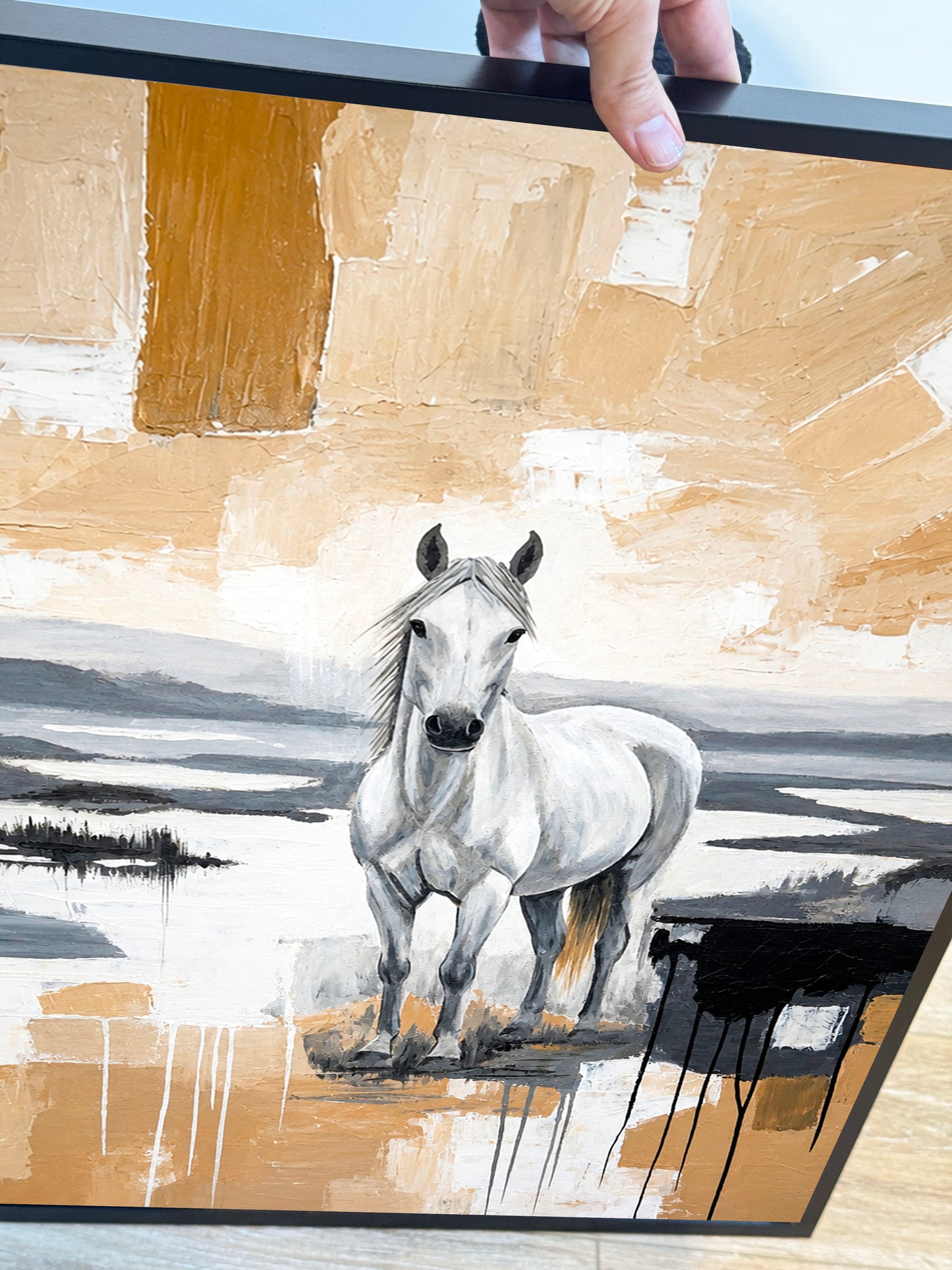 Cheval de Camargue 70 x 50 cm