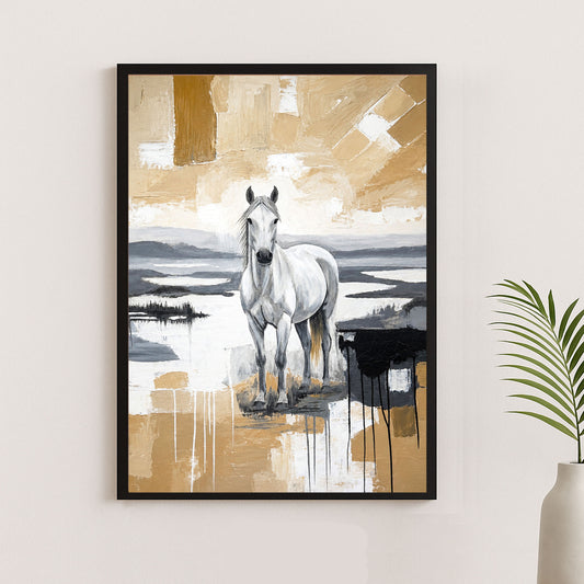 Cheval de Camargue 70 x 50 cm