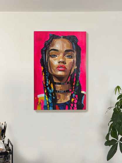 Portrait Néon 100 x 65 cm (VENDU)