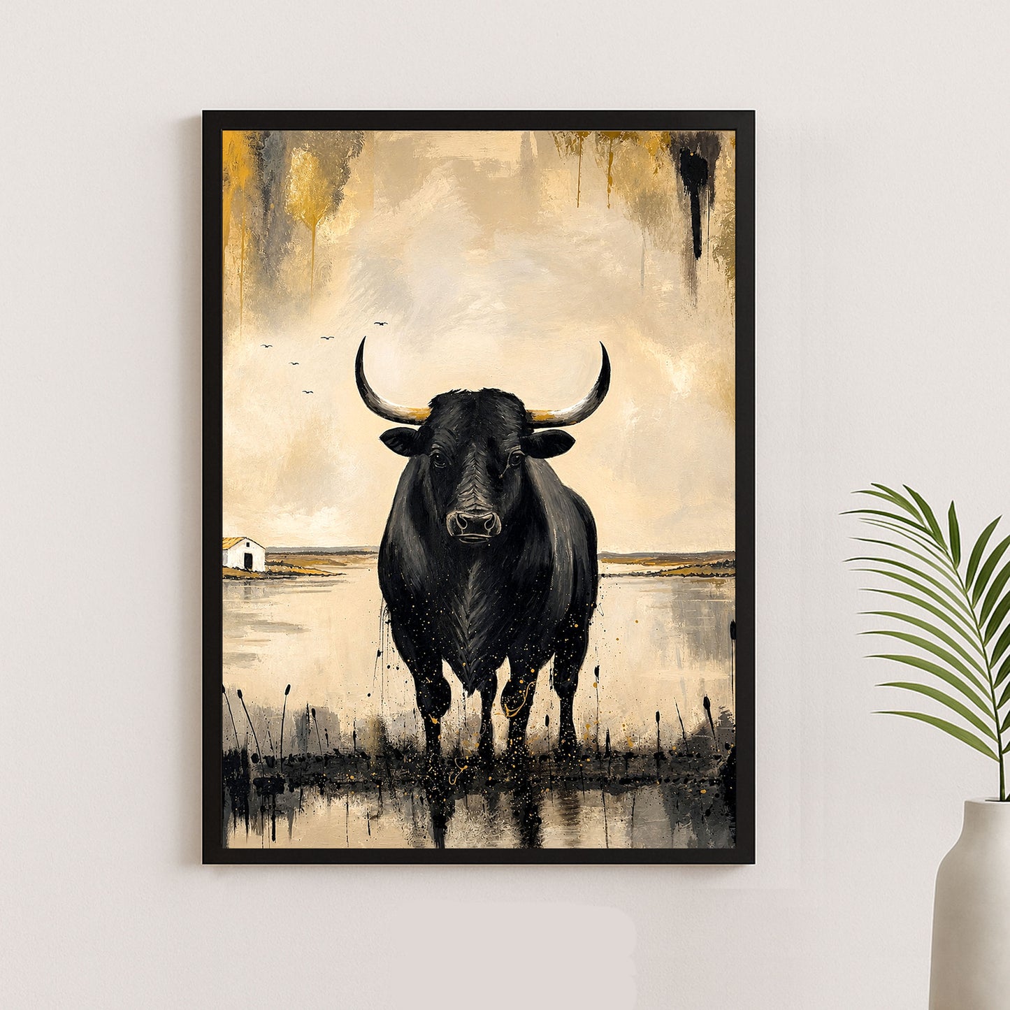 Taureau de Camargue 70 x 50 cm