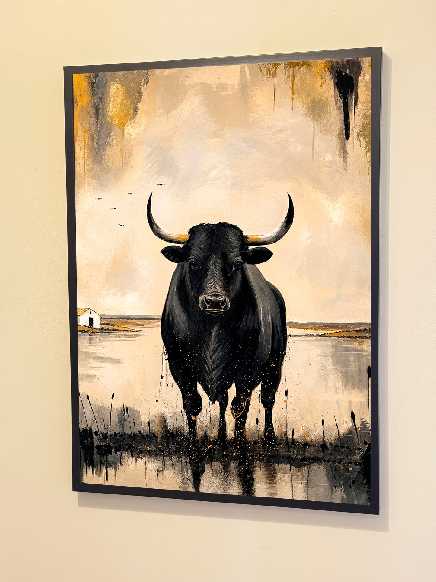 Taureau de Camargue 70 x 50 cm