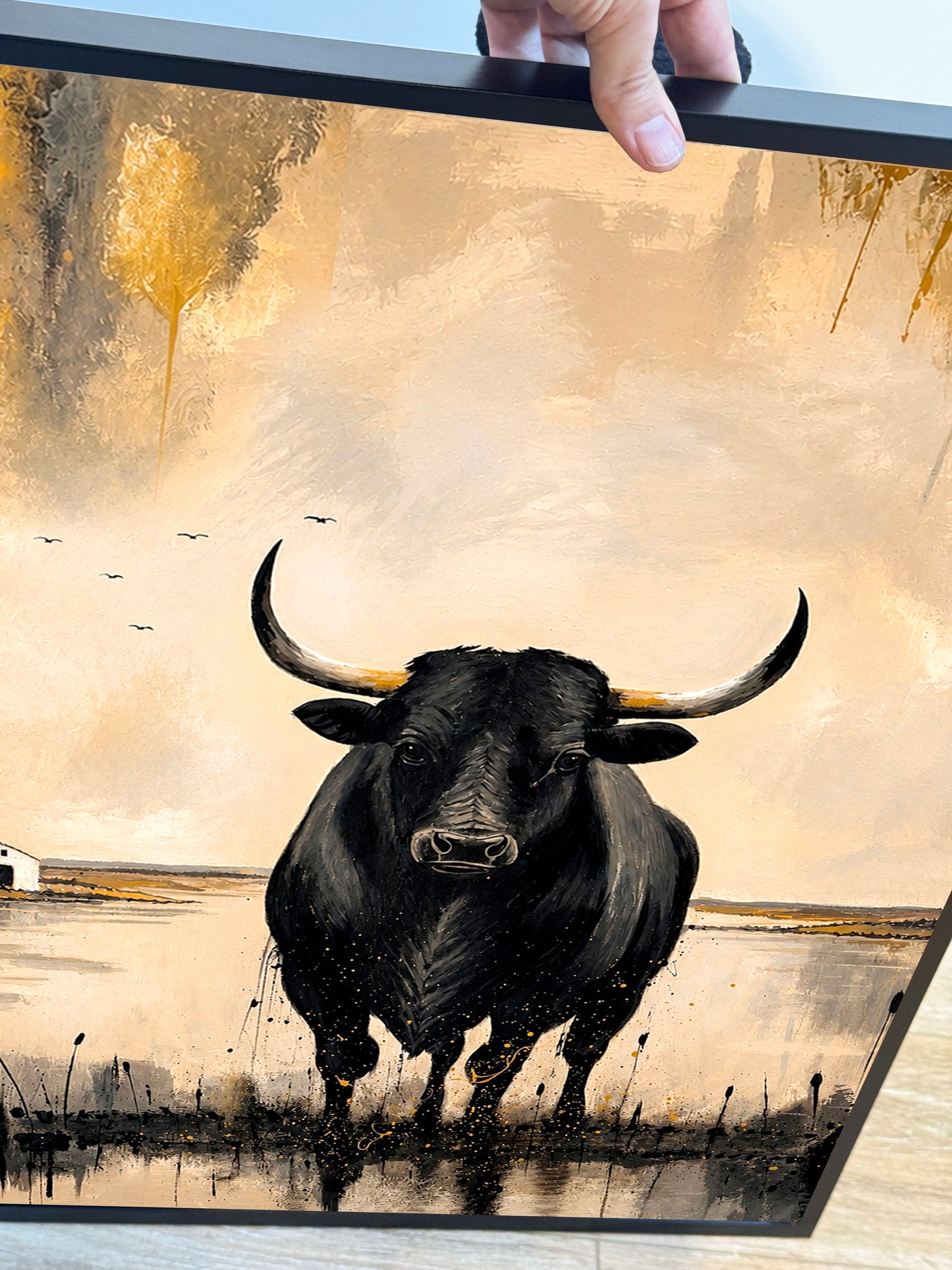 Taureau de Camargue 70 x 50 cm