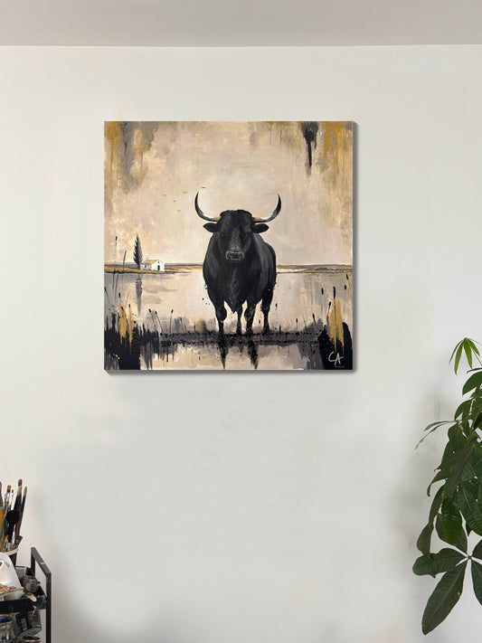 Le Gardien des Marais 80 x 80 cm