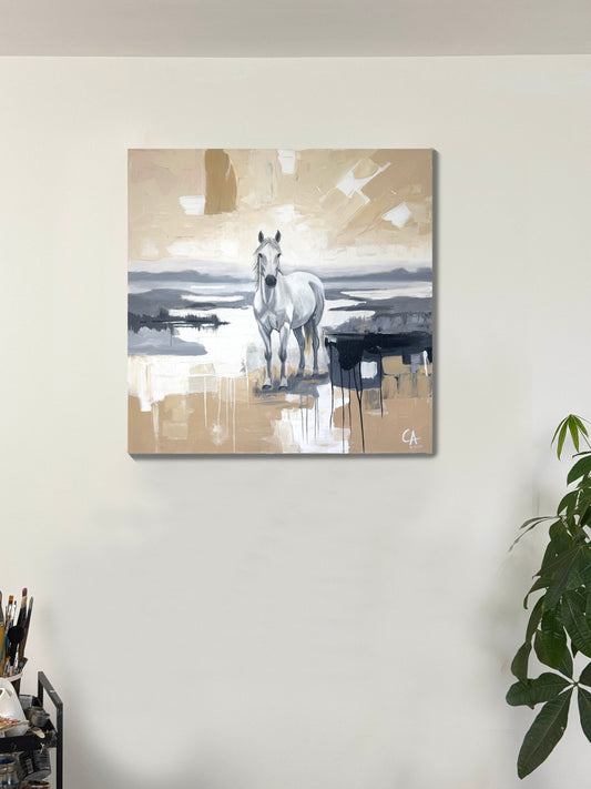 L’Âme Blanche de Camargue 80 x 80 cm