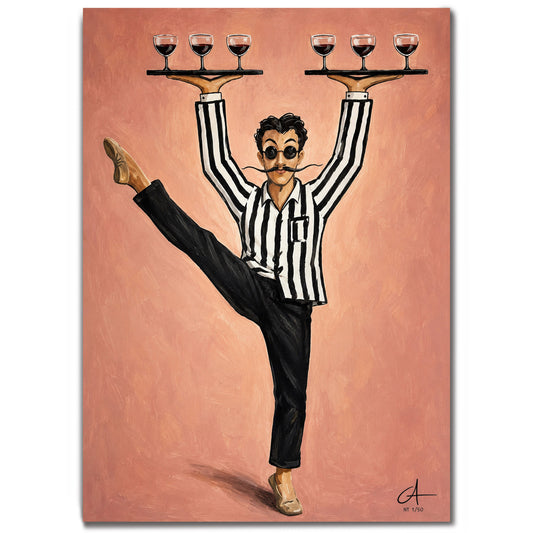 Le Serveur Parisien  70 × 50 cm