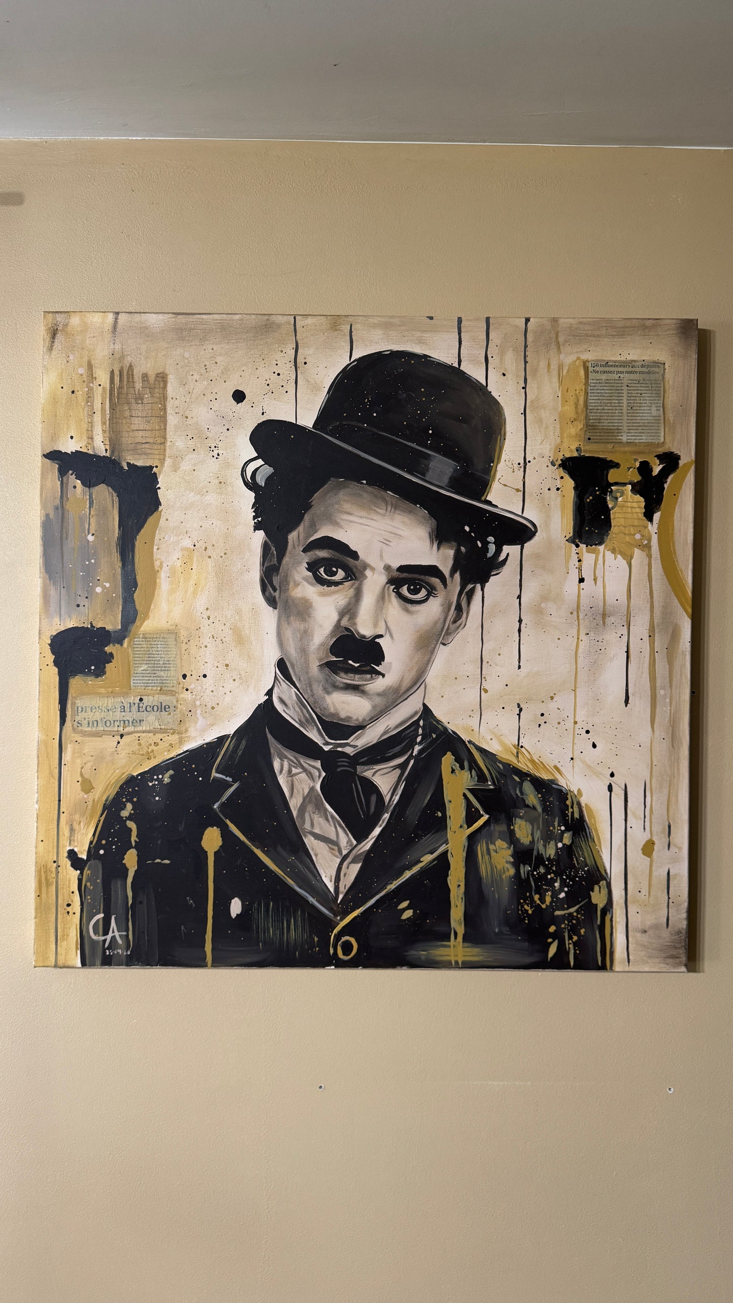 Portrait Chaplin 80 x 80 cm