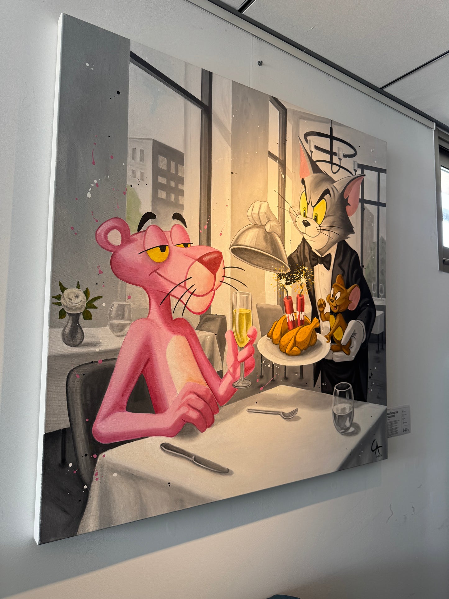 Cauchemar au restaurant 100 x 100 cm