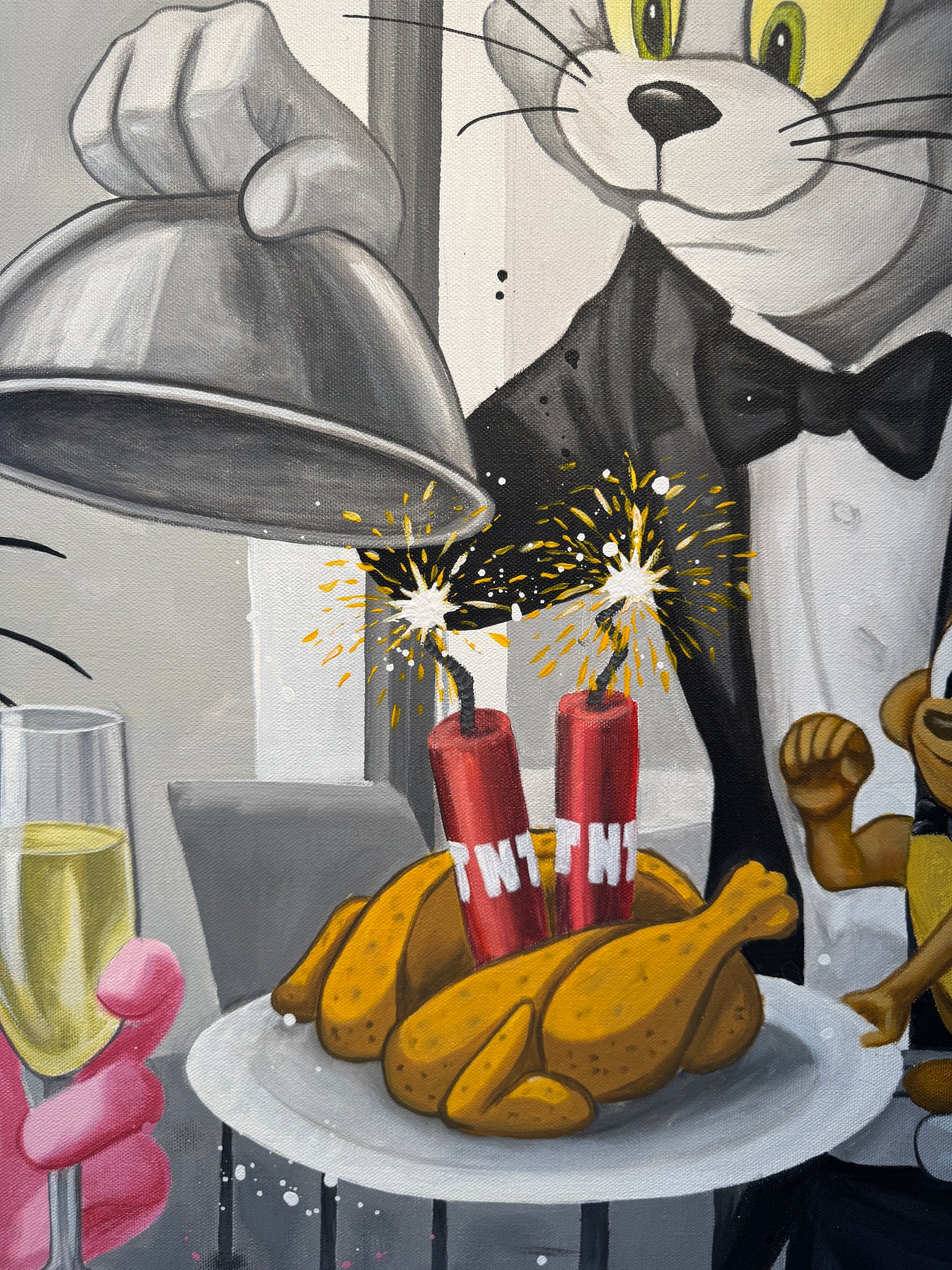 Cauchemar au restaurant 100 x 100 cm