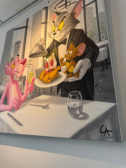 Nightmare at the restaurant 100 x 100 cm