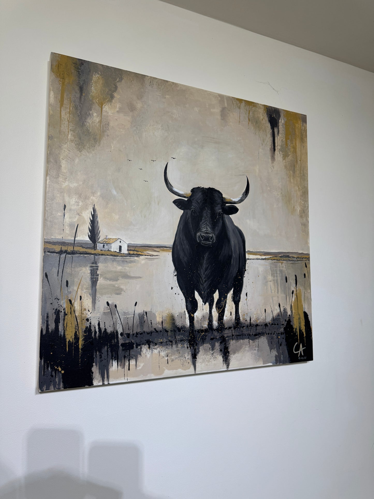 Le Gardien des Marais 80 x 80 cm
