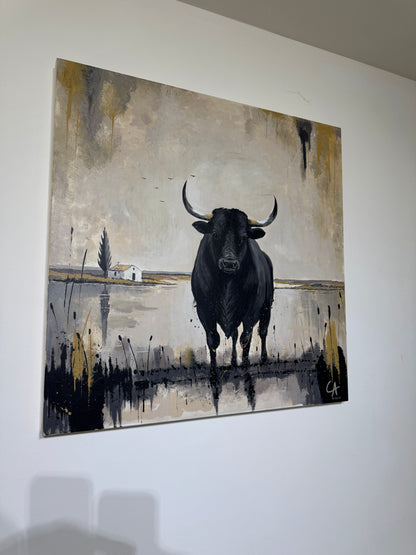 Le Gardien des Marais 80 x 80 cm