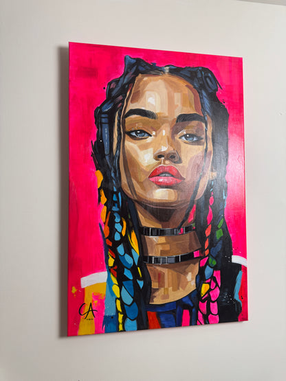 Portrait Néon 100 x 65 cm (VENDU)