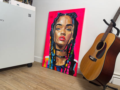 Portrait Néon 100 x 65 cm (VENDU)