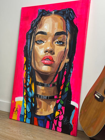 Portrait Néon 100 x 65 cm (VENDU)
