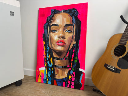 Portrait Néon 100 x 65 cm (VENDU)
