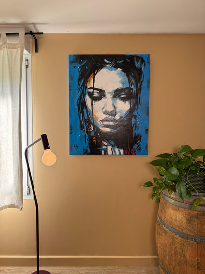 Blue Portrait 100×80 cm