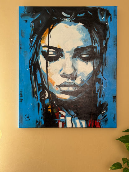 Blue Portrait 100×80 cm