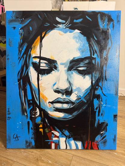 Blue Portrait 100×80 cm