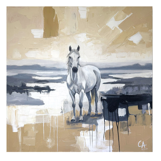 L’Âme Blanche de Camargue 80 x 80 cm