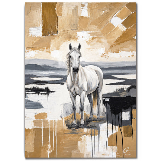 Cheval de Camargue 70 x 50 cm