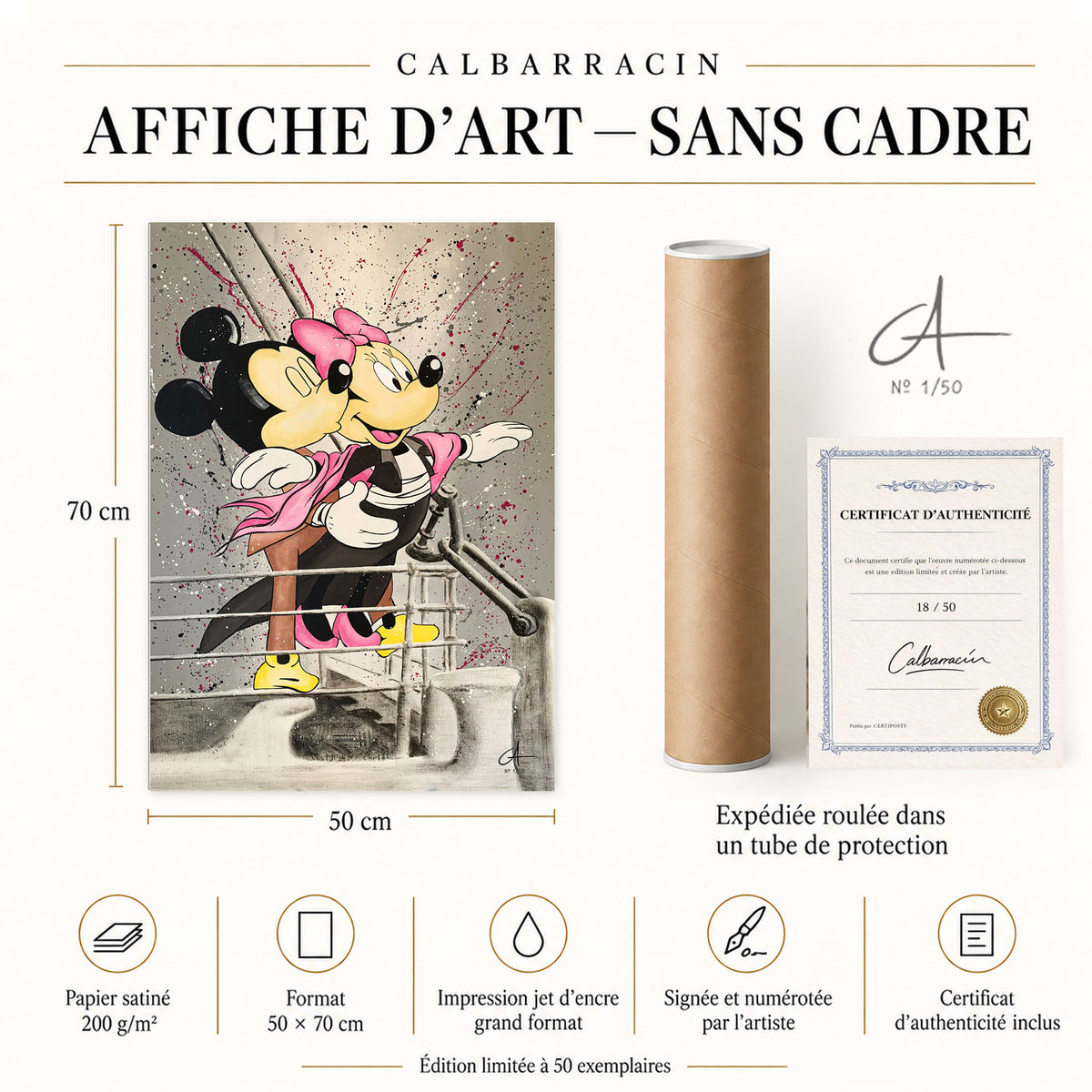 Affiche seule sans cadre — Love Cruise 70 x 50 cm — Calbarracin — présentation F [AS]