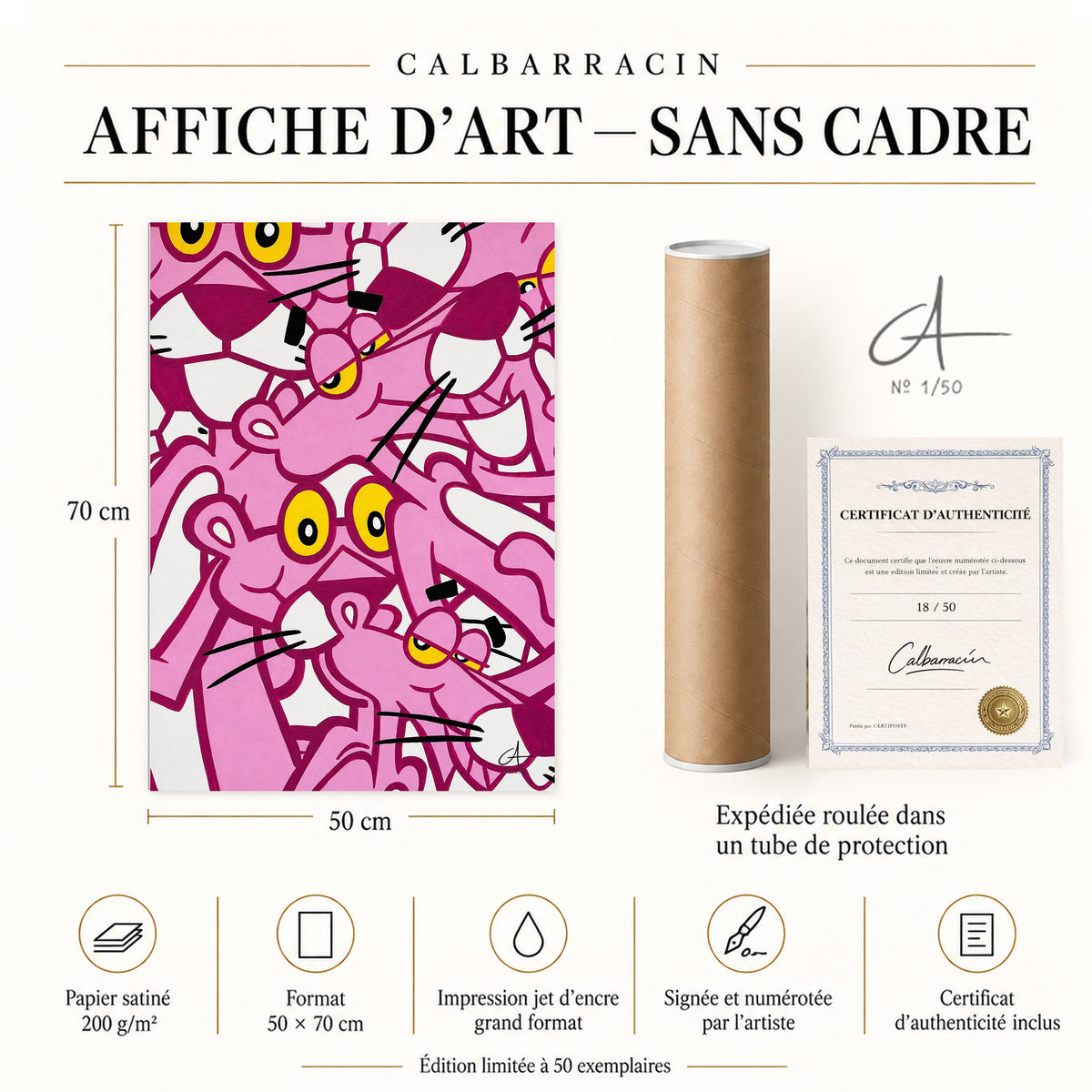 Affiche seule sans cadre — Phanters 70 x 50 cm — Calbarracin — présentation F [AS]