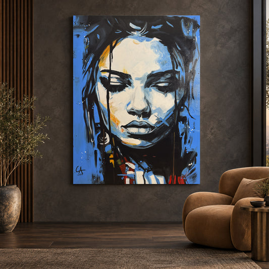 Portrait Bleu  100×80 cm