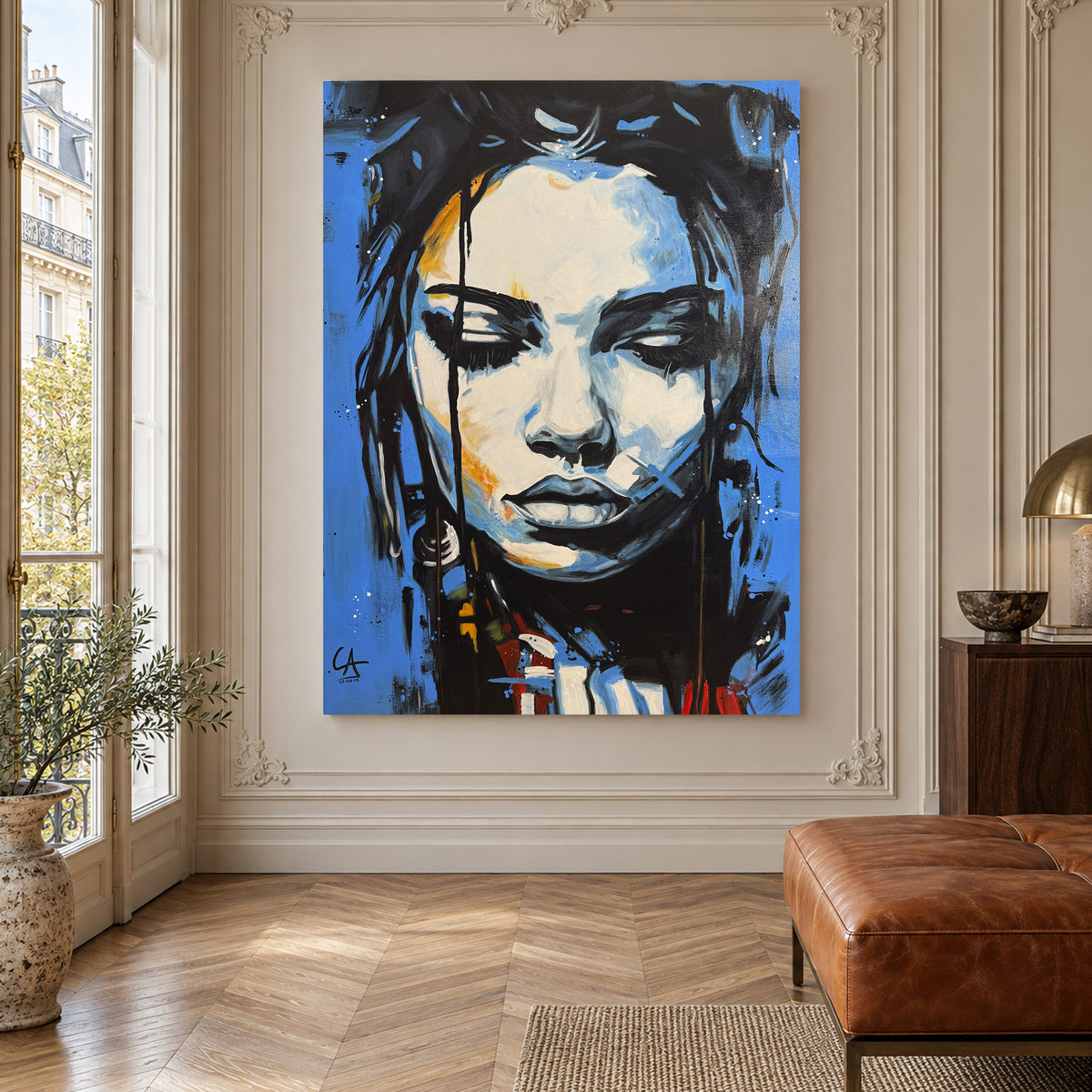 Portrait Bleu  100×80 cm