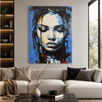 Portrait Bleu  100×80 cm