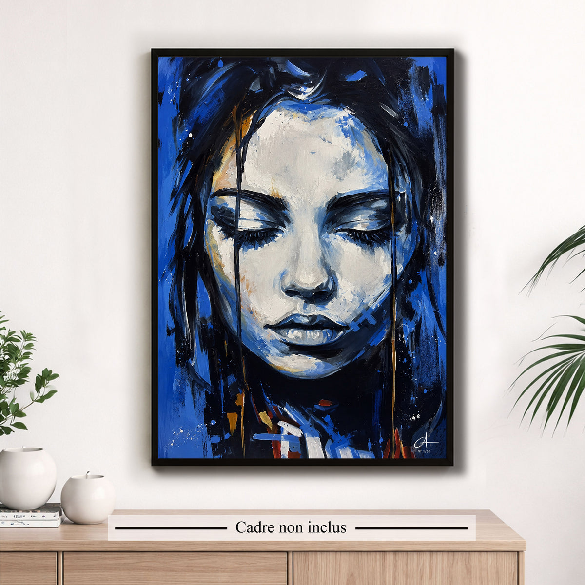 Portrait Bleu 50 x 70 cm